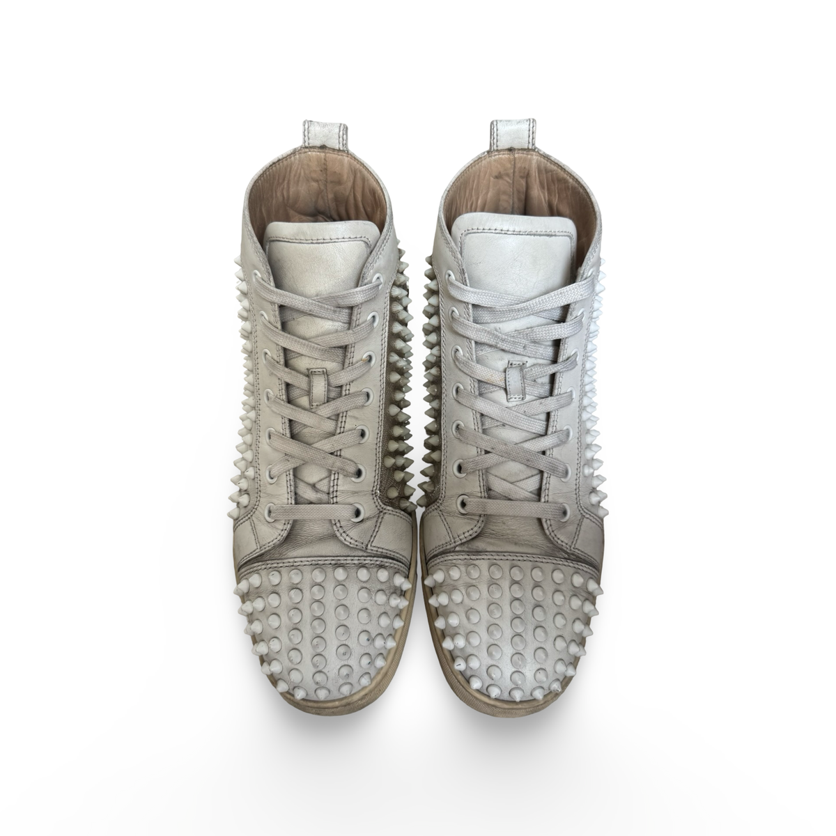 Christian Louboutin louis white/silver spike hightops