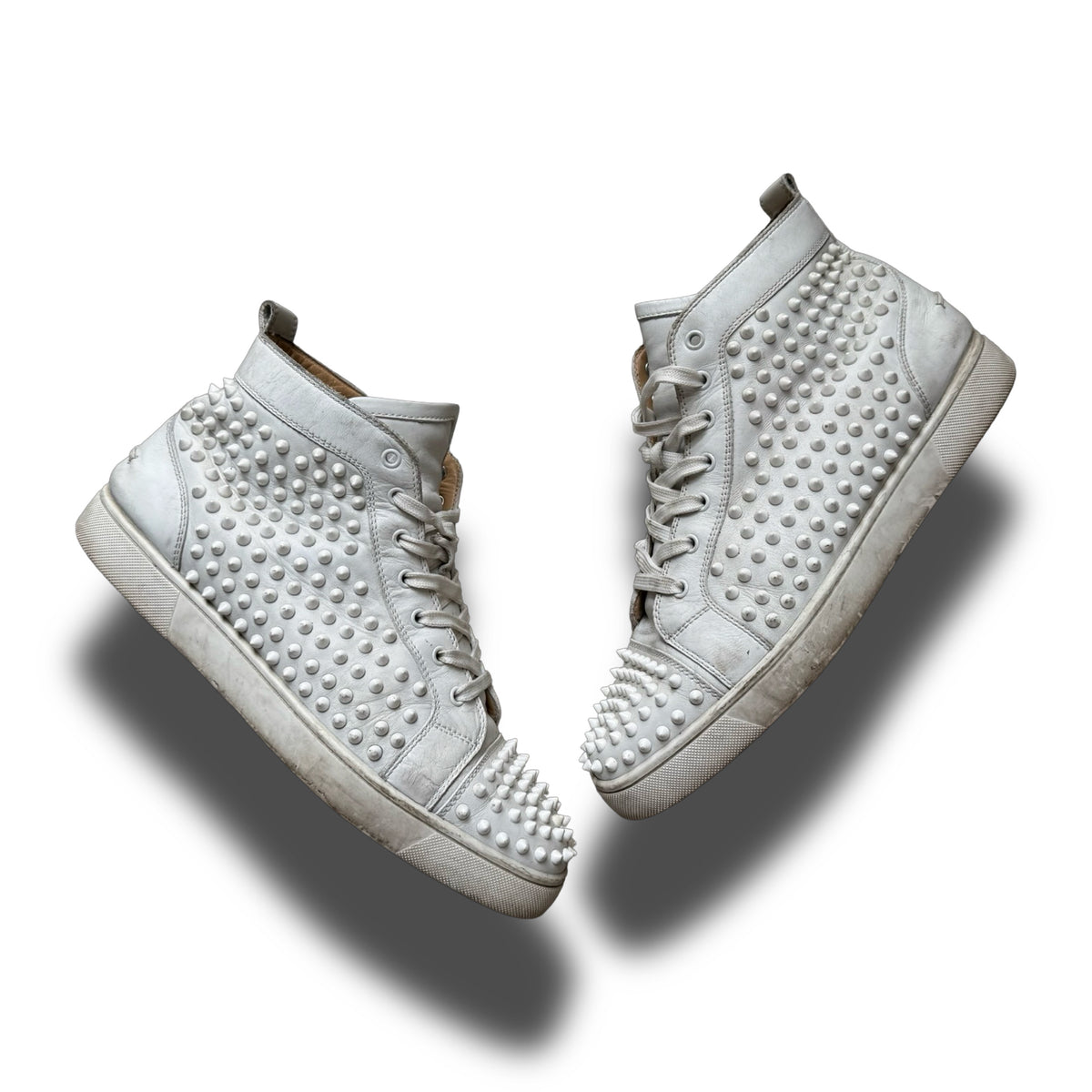 Christian Louboutin Louis white spike hightops