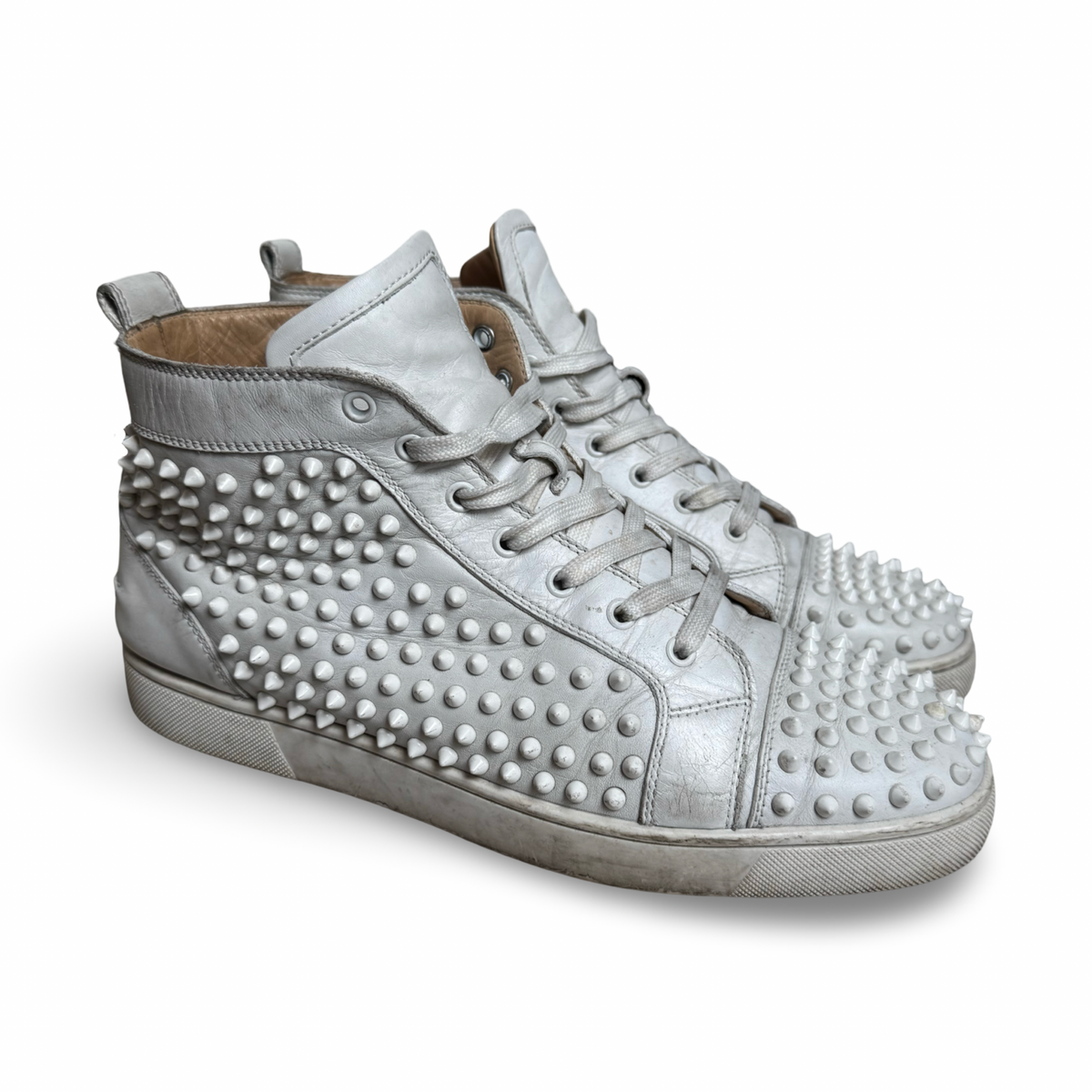 Christian Louboutin Louis white spike hightops