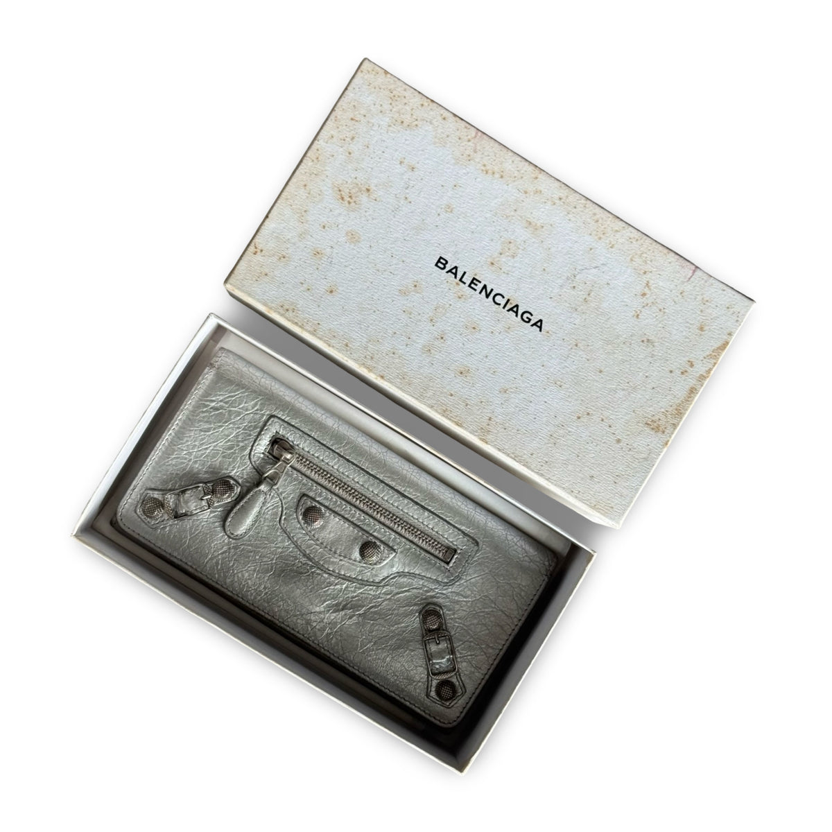 balenciaga silver city wallet