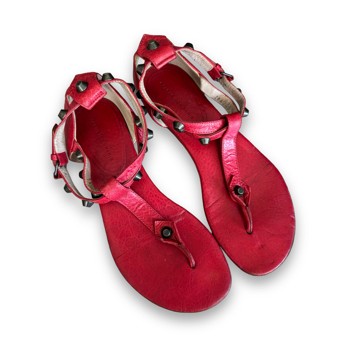 balenciaga red arena sandals
