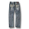 roen 2000s double skull pocket distressed denim jeans
