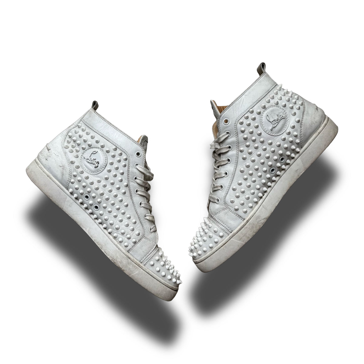 Christian Louboutin Louis white spike hightops