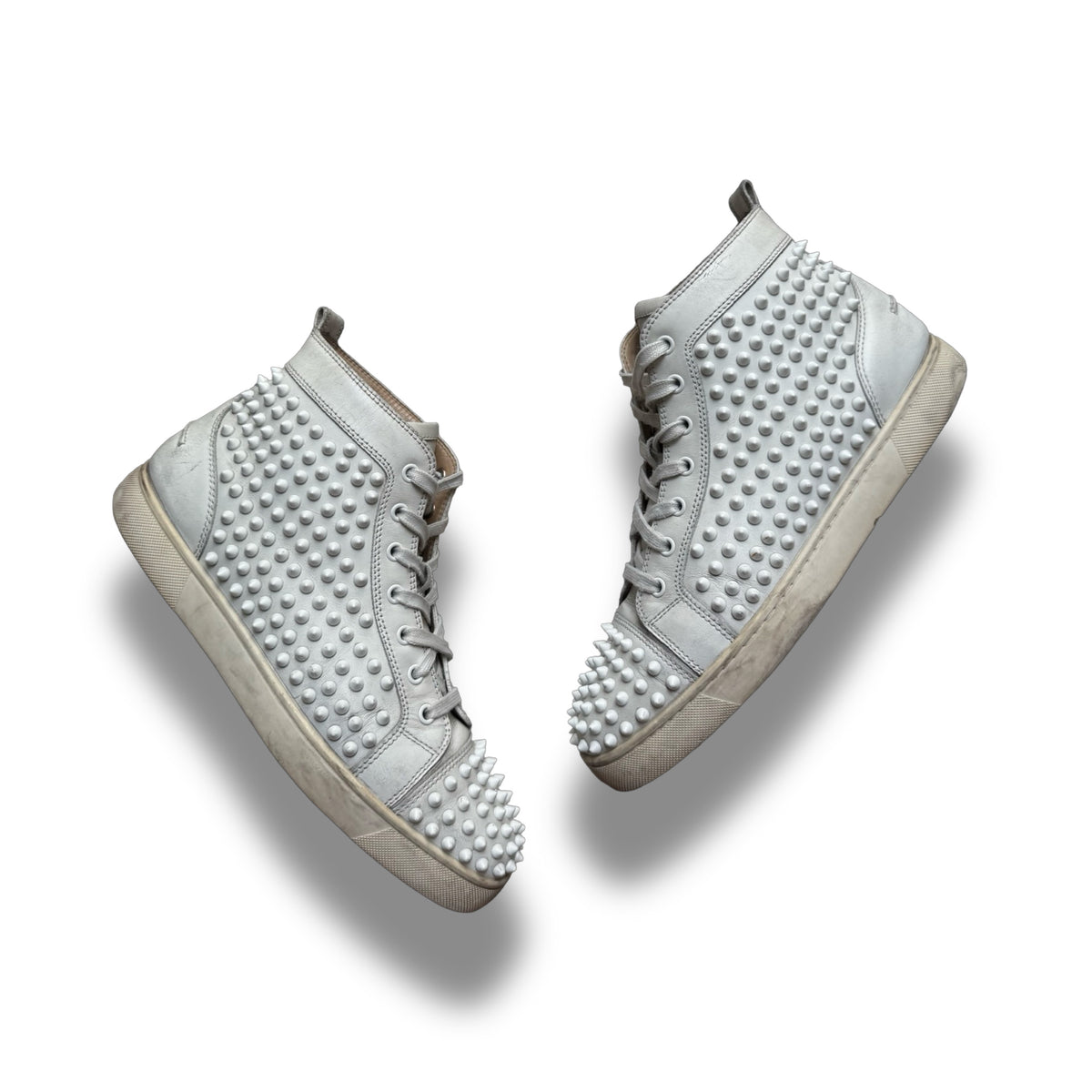 Christian Louboutin louis white/silver spike hightops