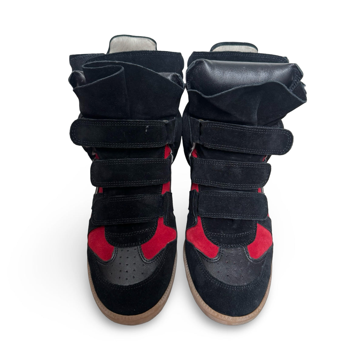 isabel marant bekett black/red wedge sneakers
