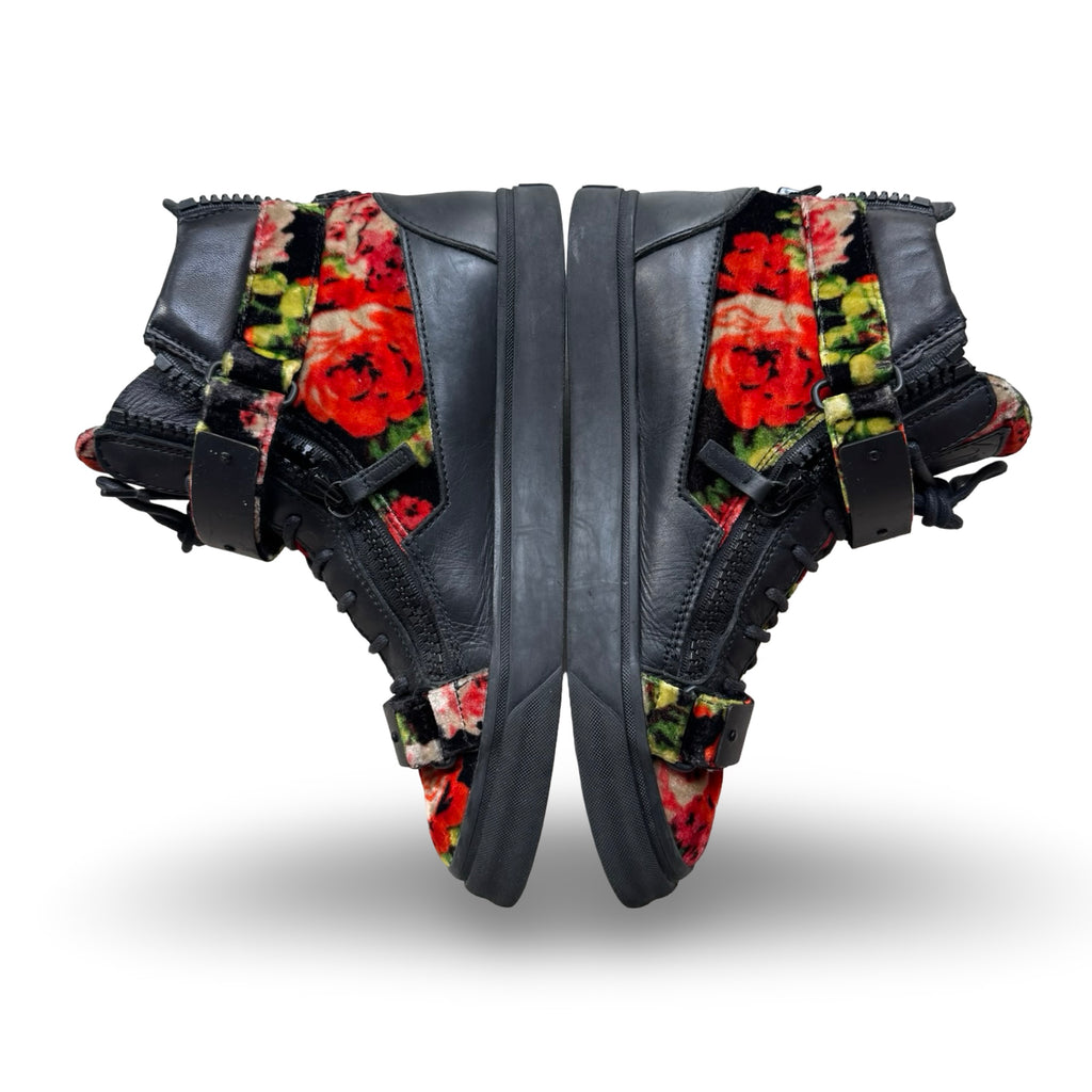guiseppe zanotti rose velvet black leather limited edition hightops