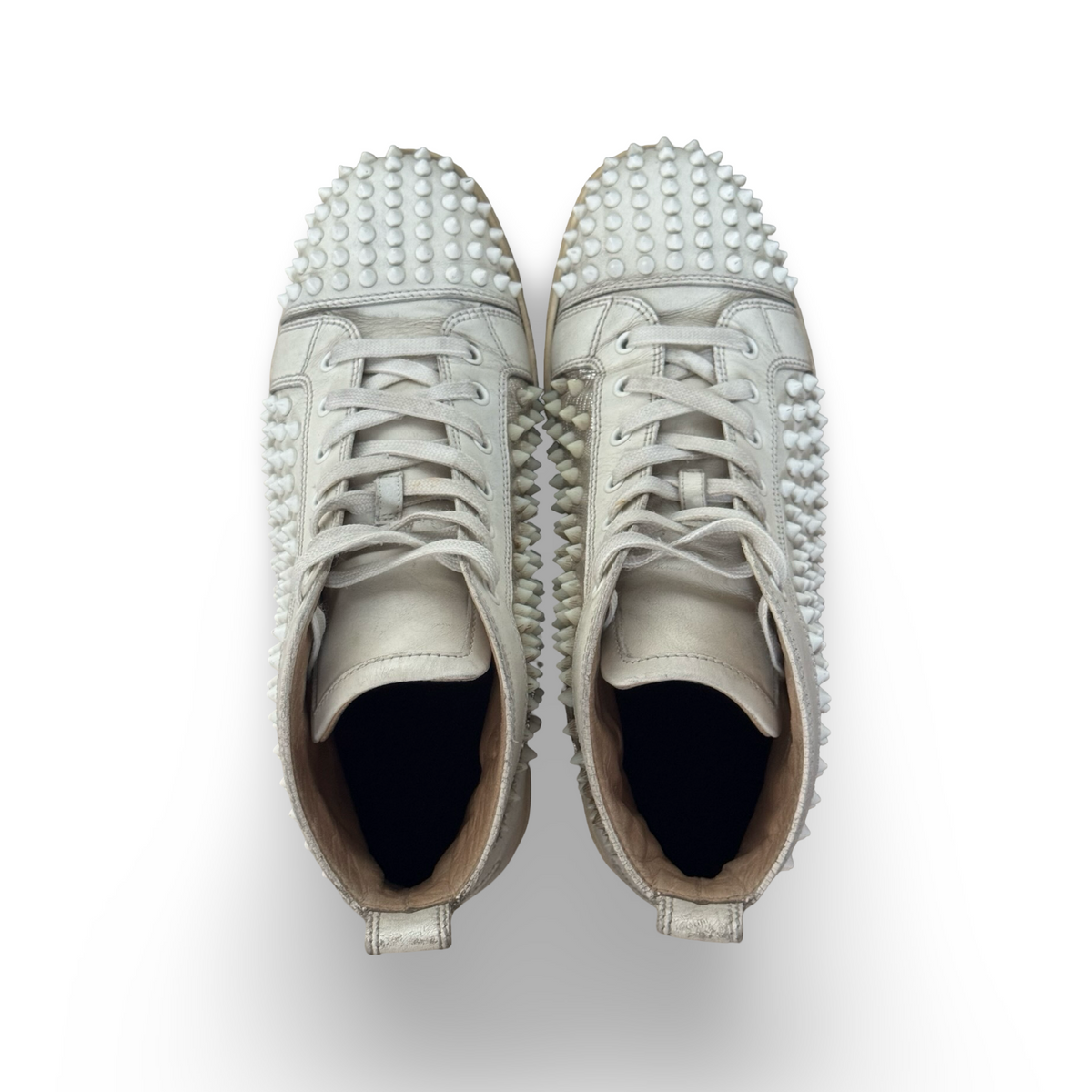 Christian Louboutin louis white/silver spike hightops