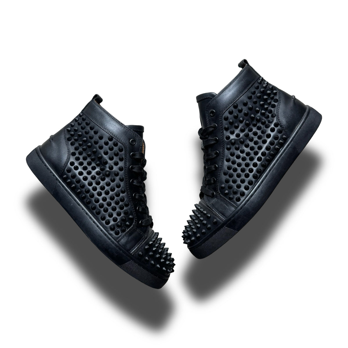Christian louboutin louis black/red spike hightops