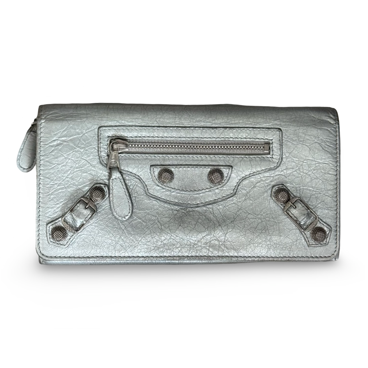 balenciaga silver city wallet