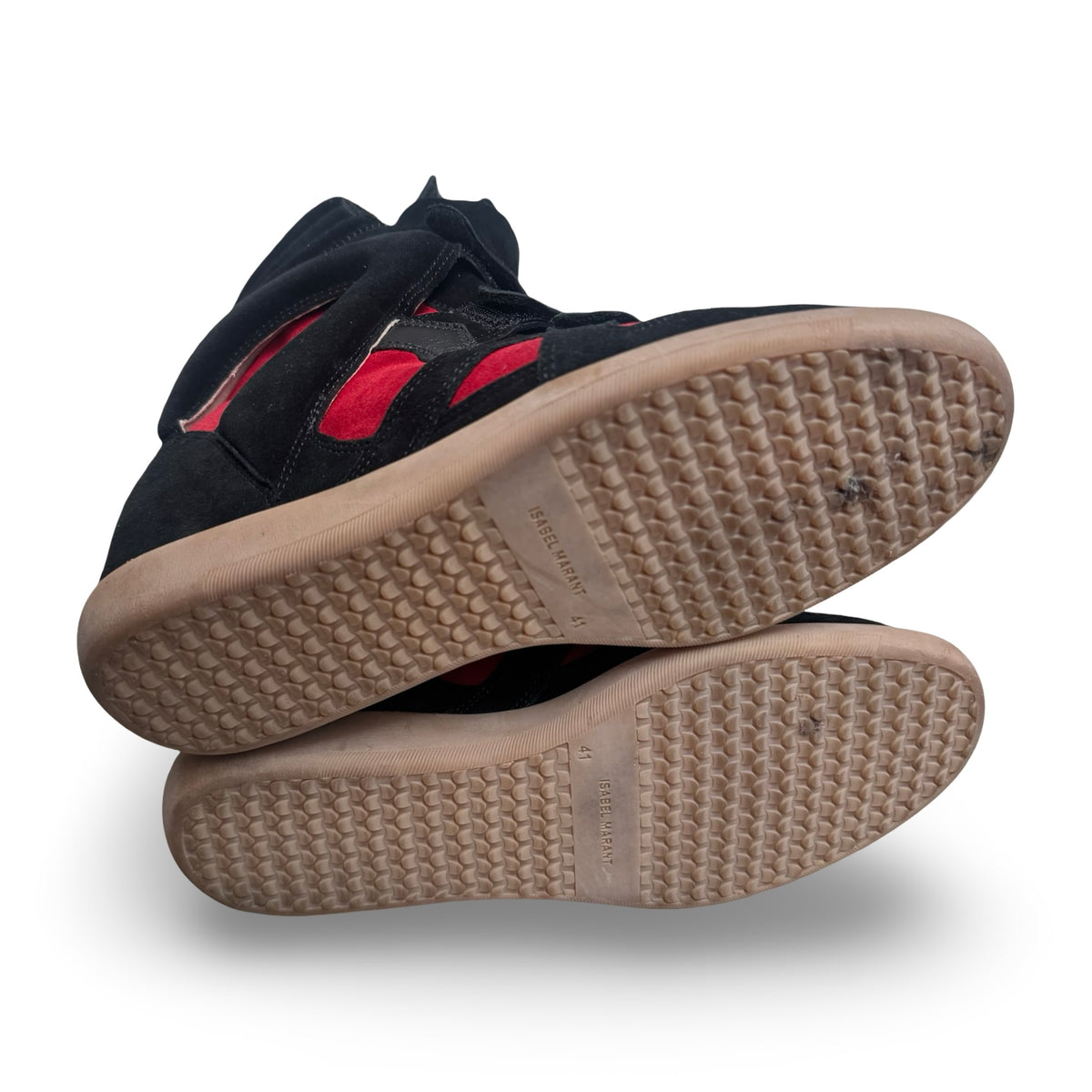 isabel marant bekett black/red wedge sneakers
