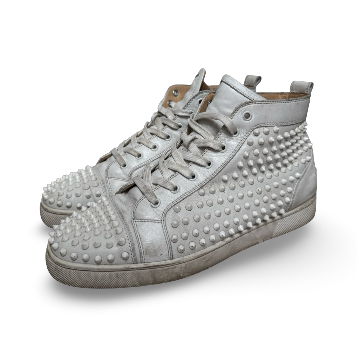 Christian Louboutin Louis white spike hightops