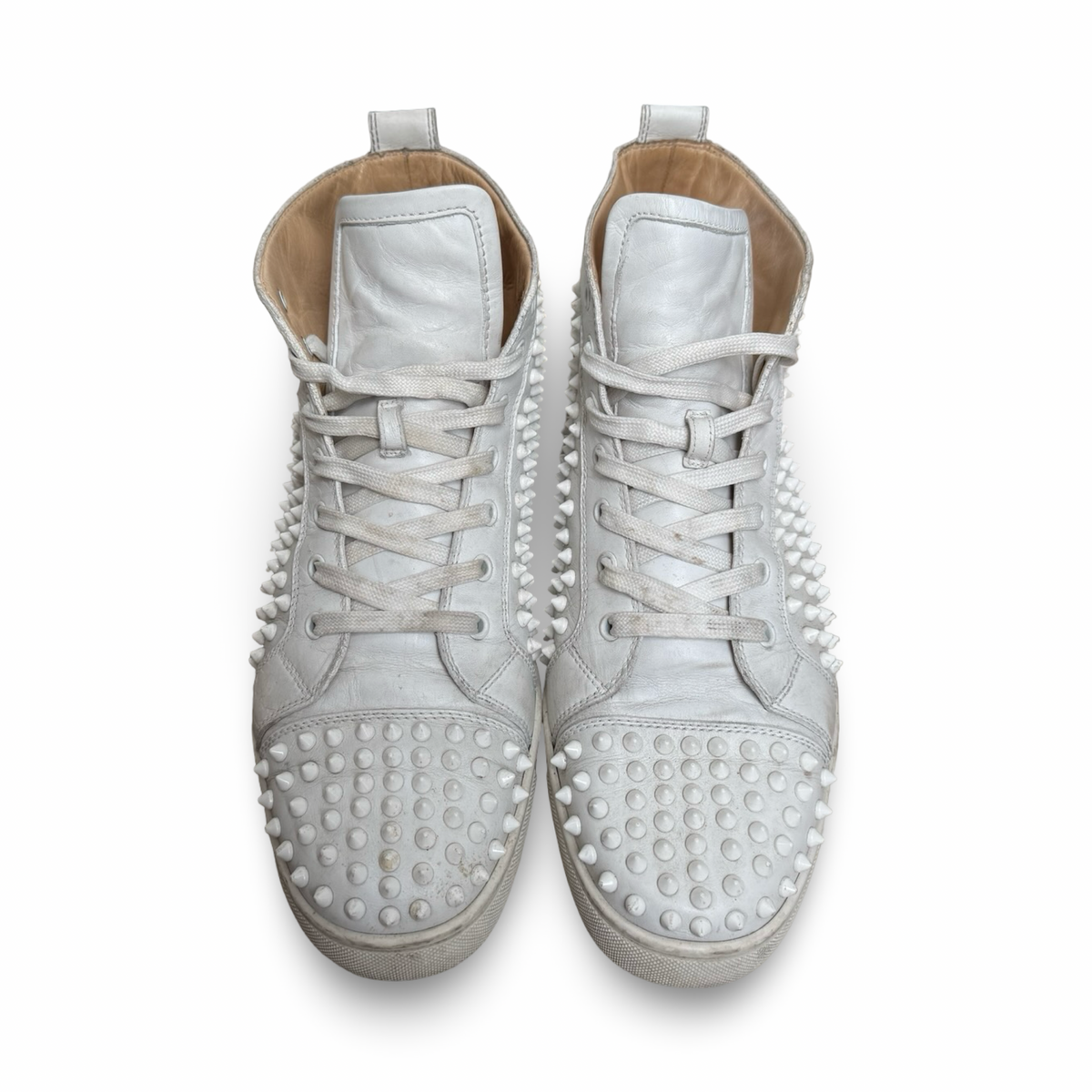 Christian Louboutin Louis white spike hightops